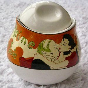Sango Cabaret Sugar Bowl w Lid Reine de Joie Lautrec Art Nouveau Vintage 1990s
